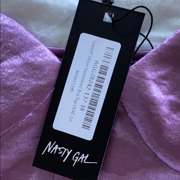 NWT Nasty Gal ‘Smooth Move’ Hammered Silky Bra Top - Picture 4 of 4